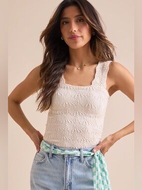 Blaire Seamless Floral Cami - Gardenia S/M NWT